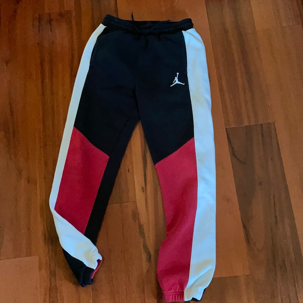 Jordan Sweatpants Red and Black - YOUTH XL